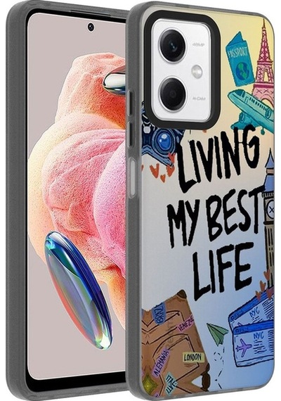 Xiaomi Redmi Note 12 4g Kılıf Desenli Zore Dragon Sert Kapak Seyahat