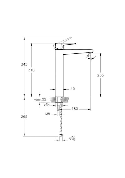 Artema Root Square Çanak Lavabo Bataryası Altın A4273323