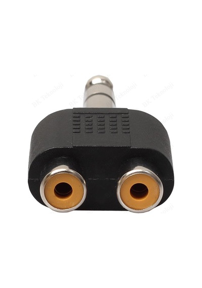 6.35mm 1/4 Erkek Stereo to 2RCA Dişi Çevirici Adaptör