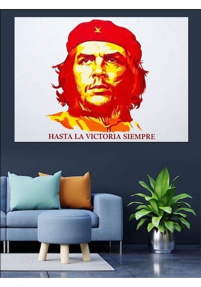 Che Guevara Sanatsal Portre Dekoratif Kanvas - Mdf Ahşap Tablo