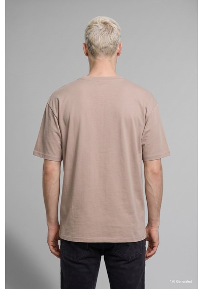 Defacto Kırışmaz Pamuklu Nefes Alabilen Oversize Basic Tişört X3926az26aubg749 Bej-bg749