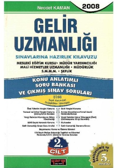 Yargı Gelir Uzmanlığı Sınavlarına Hazırlık Kılavuzu 2008 2 Cilt Takım - Necdet Kaman