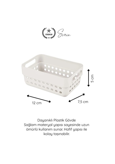 Organizer 350 Ml Plastik Organizer Sepet 3 Lü Set Çok Amaçlı Düzenleyici Saklama Kutusu Dolap İçi M Beyaz
