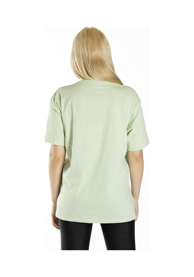 Kadın Yeşil Basic Bisiklet Yaka Oversize Pamuklu T-shirt Yeşil Kadın Yeşil Basic Bisiklet Yaka Oversize Pamuklu T-shirt Yeşil