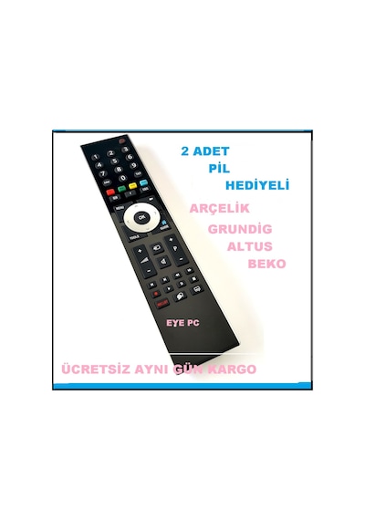 Arçelik Beko Altus Uyumlu Led Lcd Tv  3D Tuşlu Kumanda