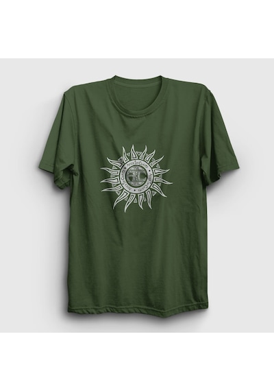 Presmono Unisex Sun Alice In Chains T-shirt Haki