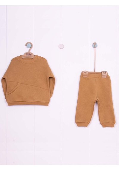 Aydodo Hardal Asimetrik Cep Detaylı 3 İplik İkili Bebe Takımı Hardal Aydodo Hardal Asimetrik Cep Detaylı 3 İplik İkili Bebe Takımı Hardal