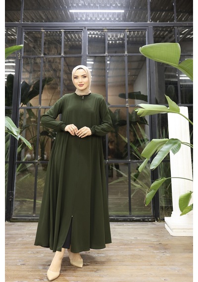Eslemnur Gündelik Hac Ve Umrelik Mevlana Kolu Gipe Dikişli Ferace Haki