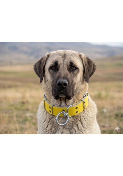 İri Ve Büyük Cinsler İçin Kanğal Köpek Tasması 80x5 Cm Sarı
