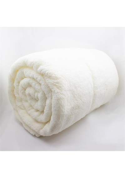 Mulberry Wellsoft Battaniye Dört Mevsim Televizyon Battaniyesi Peluş Polar Battaniye Tek Kişilik 170 x 230 Beyaz