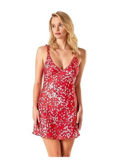 Ang Butik Kadın Şık Desenli Saten Gecelik Takımı Yılan Desen