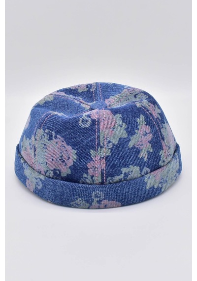 Külah Unisex Denim Docker Cap Sipersiz Kot Şapka - Mavi