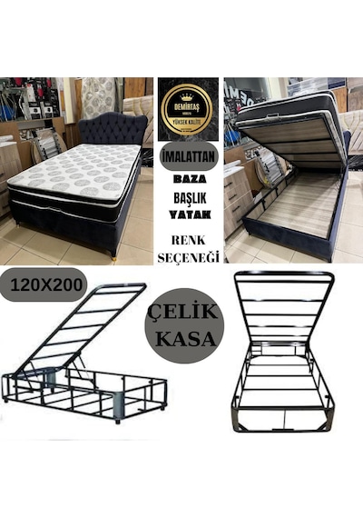 Bir Buçuk Kişilik Baza Başlık Yatak 120 x 200