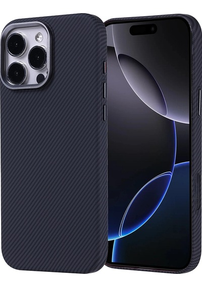 Apple Uyumlu iPad iPhone 16 Pro Max Kılıf M-safe Şarj Özellikli Karbon Fiber Görünümlü Zore Nekst Kapak Çok Renkli