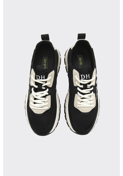 Derinet Bağcıklı Erkek Sneaker Siyah Siyah