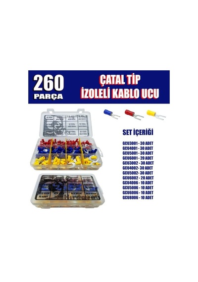 260 Parça Çatal Kablo Ucu Seti