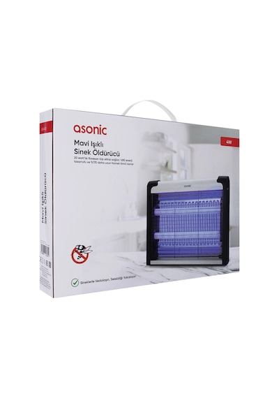 Asonıc As-a28, Siyah, 4w, 2000v, Masaüstü, Zincir Askılı, 2adet Uv Mor Işıklı, Siyah Kasa, Sinek Öld