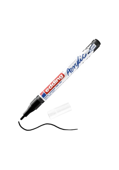 Edding 5300 Ince Uçlu Akrilik Markör - Siyah - 1-2 Mm’Lik Ince  Yu