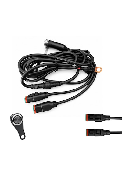 Knmaster Ed100 Sis Farı Kablo Tesisatı Ve Aç/kapat Düğmesi Plug & Play Bağlantı Siyah