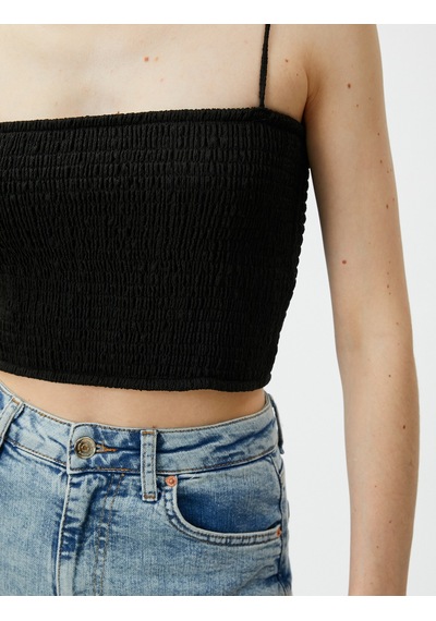 Koton Gipeli Crop Atlet Askılı Siyah 3sak10232ek Koton Gipeli Crop Atlet Askılı Siyah 3sak10232ek