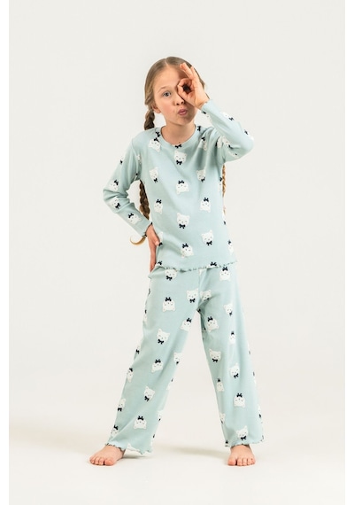 Rolypoly Kız Çocuk Teddy Bears Yeşil Uzun Kol Pijama Takım Rp3901-c-v2 Rp3901-c-v2