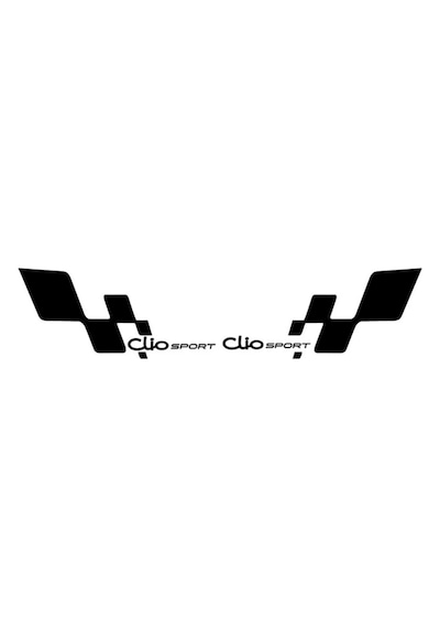 Clio Sport Racing Yan Kapı Bayraklı Desenli Sticker Yapıştıma (414948721)