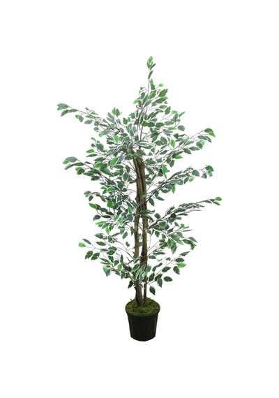 Yapay Alacalı Benjamin Ağacı 130 Cm Yeşil