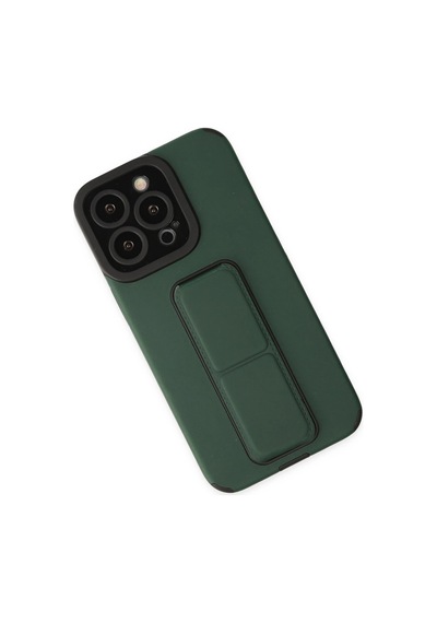 Newface Apple iPhone Uyumlu 14 Pro Kılıf Mega Standlı Silikon Glblseme - 20 - Yeşil