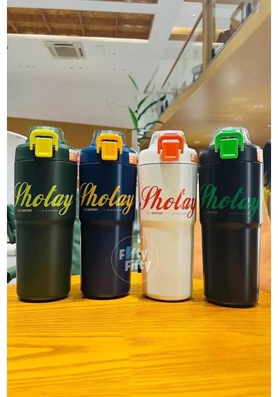 Shotay 750 Ml Tek Kapak Çift Kullanım Pipetli/rahat Içim Çelik Su