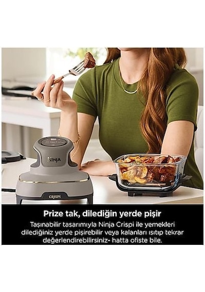 Ninja Crispi 4-In-1 Taşınabilir Cam Hazneli Pişirme Sistemi