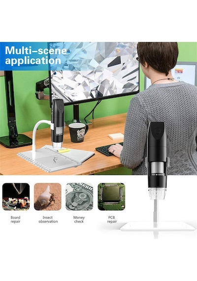 Avp 2.0mp 1000x Wifi 1080p Kablosuz Dijital Mikroskop Siyah Renk