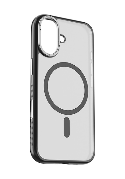 Apple Uyumlu iPhone 17  Kılıf M-safe Şarj Özellikli Metal Kamera Standlı Lenyes Ck226 Pc Kapak Siyah Siyah