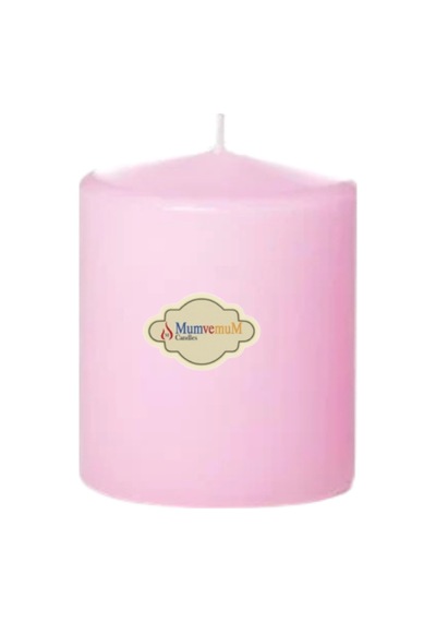 6x6 Pembe Silindir Mum Pembe