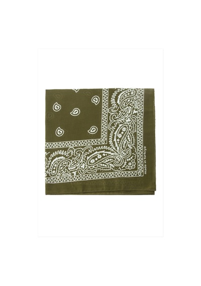 Lexroo Çini Desenli Bandana 50 50 - Asker Yeşili Çok Renkli
