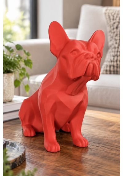 Fransız Bulldog Figürlü Dekoratif Biblo - 19cm 38681325