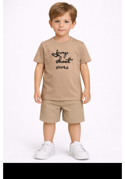 Yale Kids 3-8 Yaş Erkek Çocuk Tişört Camel