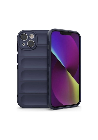 Apple Uyumlu iPhone 14 Kılıf Esnek Tpu Oyuklu Arka Yüzey Tasarımlı Redclick Etnik Silikon Kapak - Lacivert