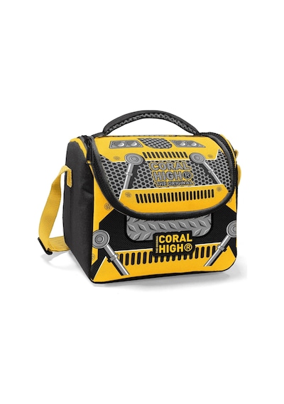 Coral High Erkek Çocuk İlkokul Beslenme Çantası, Siyah Sarı Robot, Isı Yalıtımlı Siyah - Sarı