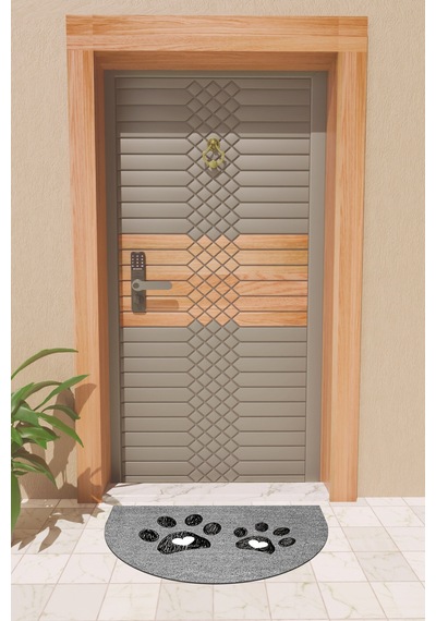 Rugmood Modern Dijital Paspas Gri Çift Pati Paspas - Kapı Önü Paspası