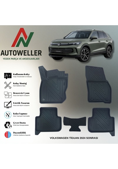 Volkswagen Tiguan 2024 Sonrası Uyumlu Havuzlu Oto Paspas