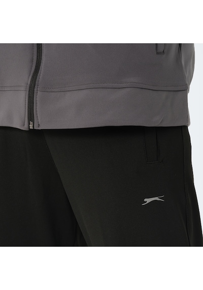 Slazenger OPRAH Erkek Fermuarlı Dik Yaka Cepli Koyu Gri Eşofman Takımı