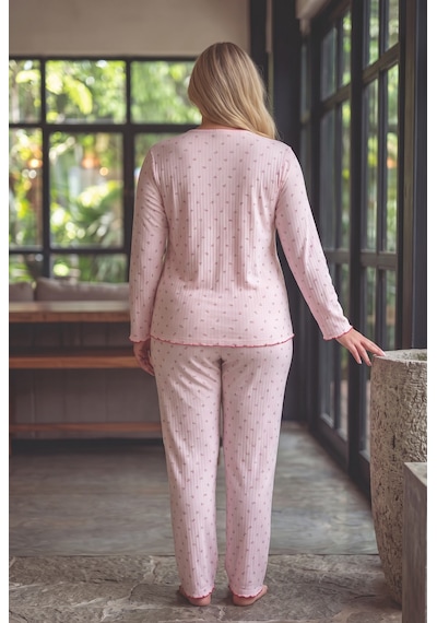 Seboteks Raporlu İnterlok Kumaş Yakası Düğmeli Kışlık Büyük Beden Kadın Pijama Takımı 2900 Pembe Seboteks Raporlu İnterlok Kumaş Yakası Düğmeli Kışlık Büyük Beden Kadın Pijama Takımı 2900 Pembe