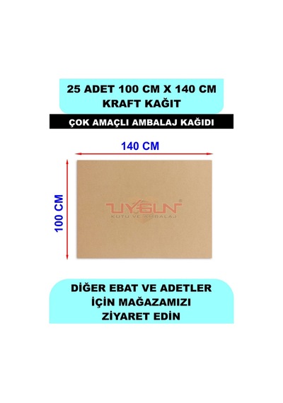 25 Adet 100cm X 140cm 100 Gr. Kraft Ambalaj Kağıdı, Çeyiz Ev Eşyası Hediye Ürün Paketleme, Çocuk Etkinlikleri