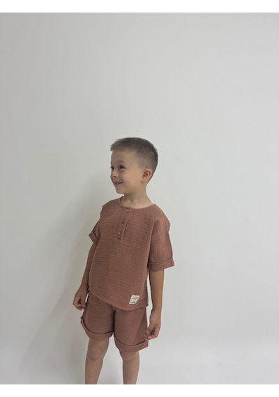 Oliven The Kid Oliventhekid Müslin Unisex Çocuk Takım Gül Kurusu Gülkurusu