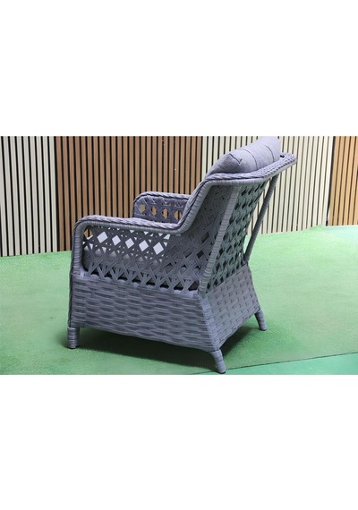 Depodunya Rattan Bahçe Balkon Takımı 3 1 1 Puflu Rattan Bahçe Mobilyası Bahçe Takımı Oturma Grubu Antrasit