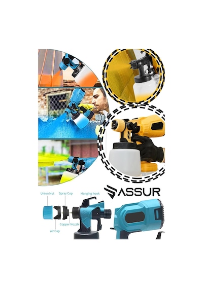 Assur Plus 21V Çift Akülü 300 MM Vernik Sprey Boya Püskürtme Makinesi - 2519