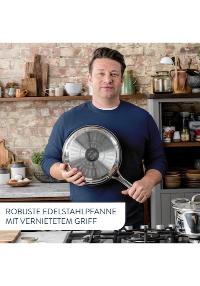 Tefal Jamie Oliver Cook's Classics Kızartma Tavası 28 Cm, İndüksiyon Tavası, Yapışmaz Kaplama, İdeal Kızartma Sıcaklığında Termal Sinyal, Fırına Dayanıklı, Paslanmaz Çelik Tava, Perçinli Sap, E3060635 Siyah Tefal Jamie Oliver Cook's Classics Kızartma Tavası 28 Cm, İndüksiyon Tavası, Yapışmaz Kaplama, İdeal Kızartma Sıcaklığında Termal Sinyal, Fırına Dayanıklı, Paslanmaz Çelik Tava, Perçinli Sap, E3060635 Siyah