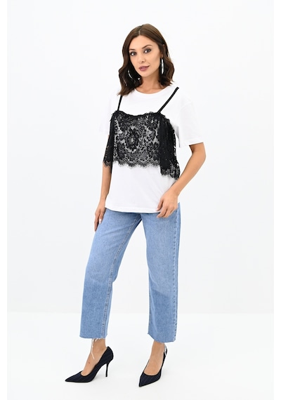 Kadın Dantel Detaylı T-shirt 1772-24 001