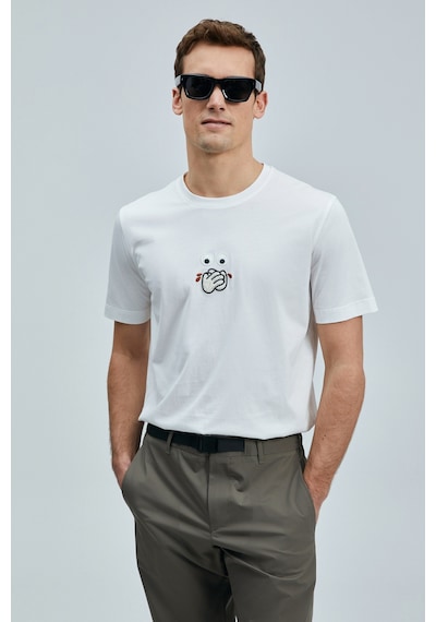Lufian Zany Modern Grafik T- Shirt Beyaz Beyaz 111020255100500 Beyaz