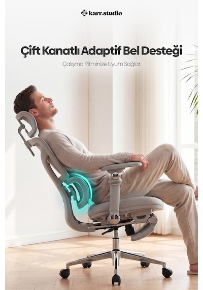 Braga Ergonomik Çalışma Koltuğu - Gri